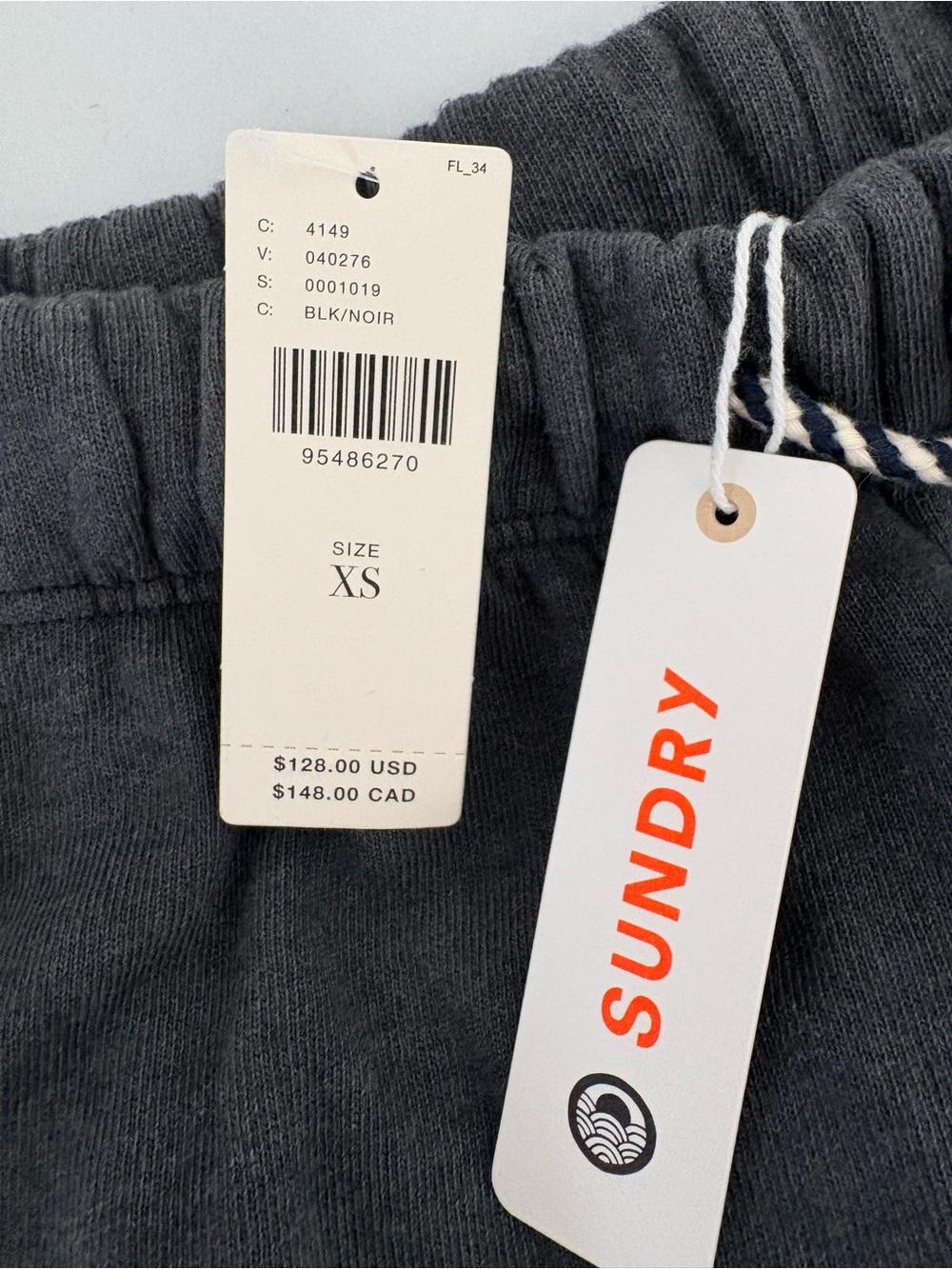 Sundry for Anthropologie Cargo Sweatpants Sz XS Washed Black NWT - Picture 10 of 13
